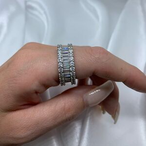 COPY - ⭐️Beautiful Diamond Baguette Three row Ring
